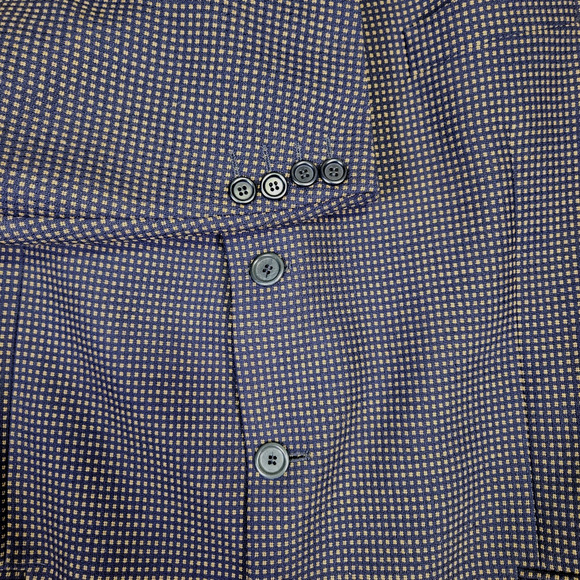 VTG Zanieri Lanificio Cessilstrona Wool Sport Coat Mens 38L Houndstooth Blazer - Picture 8 of 16